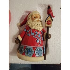 Jim Shore Santa with Cardinal and Birdhouse Mini